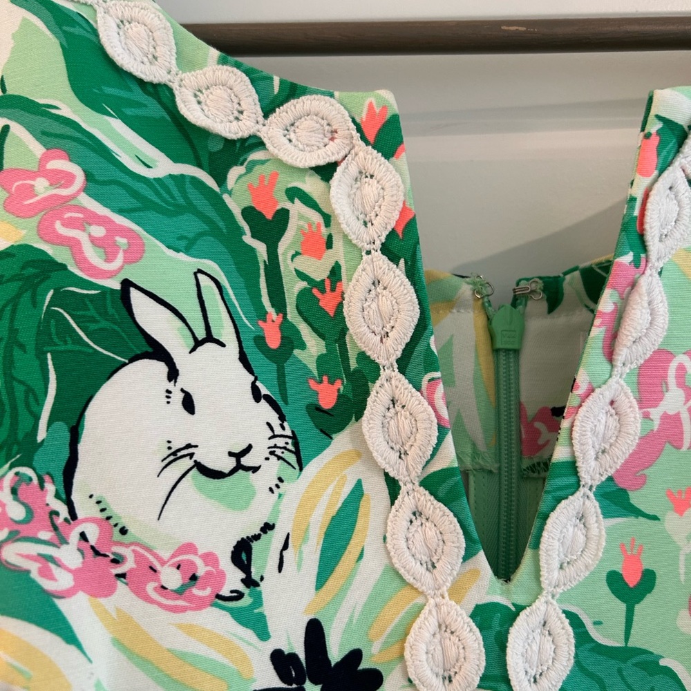 Crown and Ivy Bunny Easter Dress Green White Size 14 - Picture 4 of 11